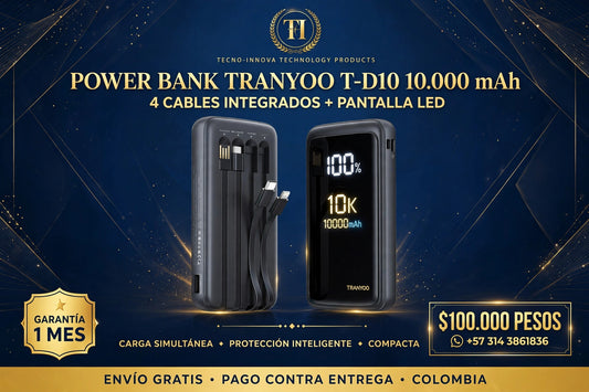 Power Bank Tranyoo T-D10 10000mAh 4 en 1